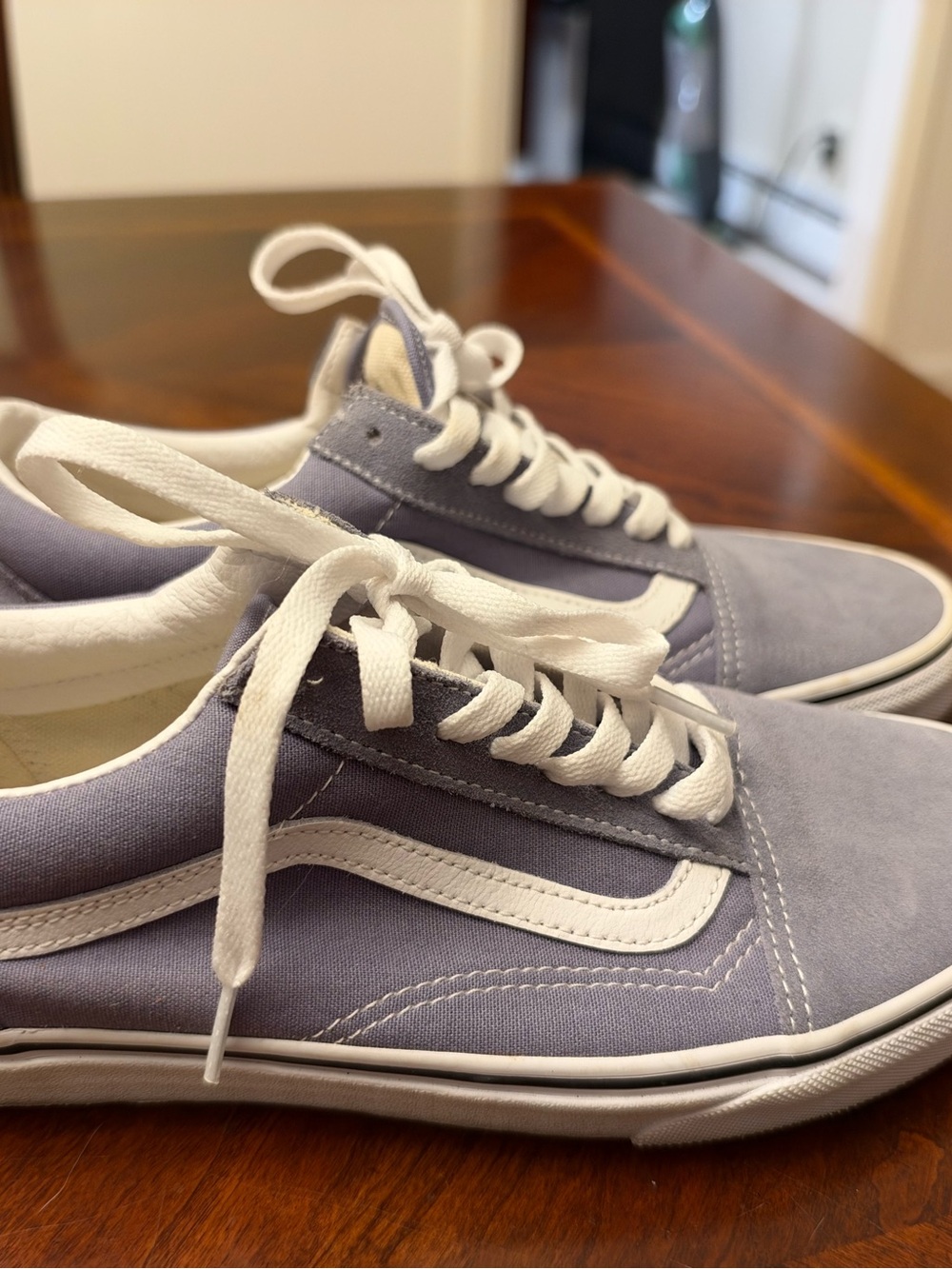 Vans Old Skool Low-Top Sneakers in Light Purple and White